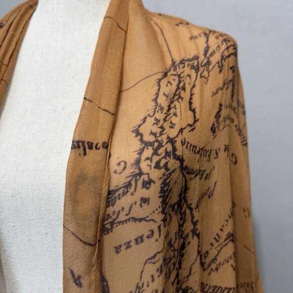 Patricia Nash Scarf Women's 25X80 Traveler Print Signature Map Soft Wrap Shawl - Picture 3 of 8
